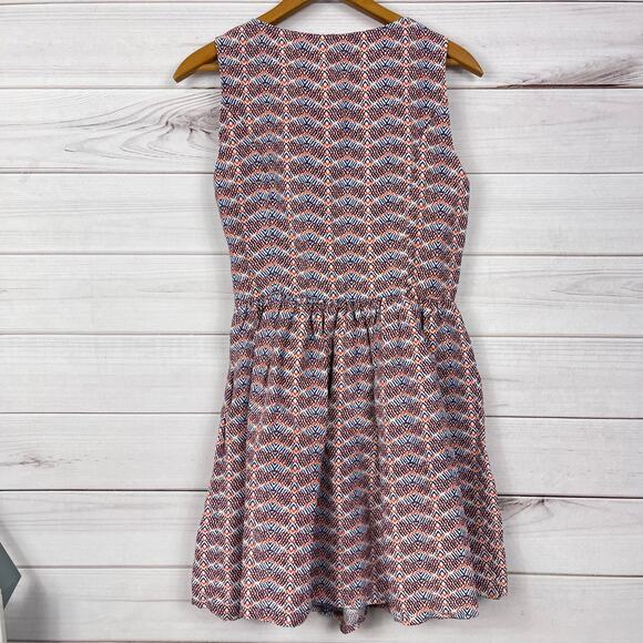 Joie Dress Womens S Multicolor Silk Linen Blend‎ Orange Blue Career Casual - Picture 7 of 8